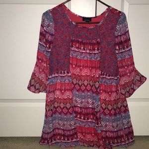 Red patterned shirt/dress